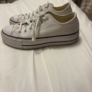 Converse White Platform Athletic Shoes